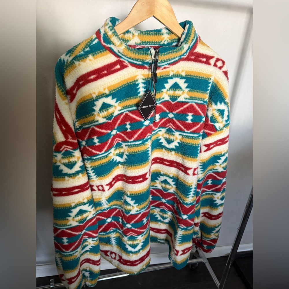 Forever Young Multicolor Zip-Up Sweater